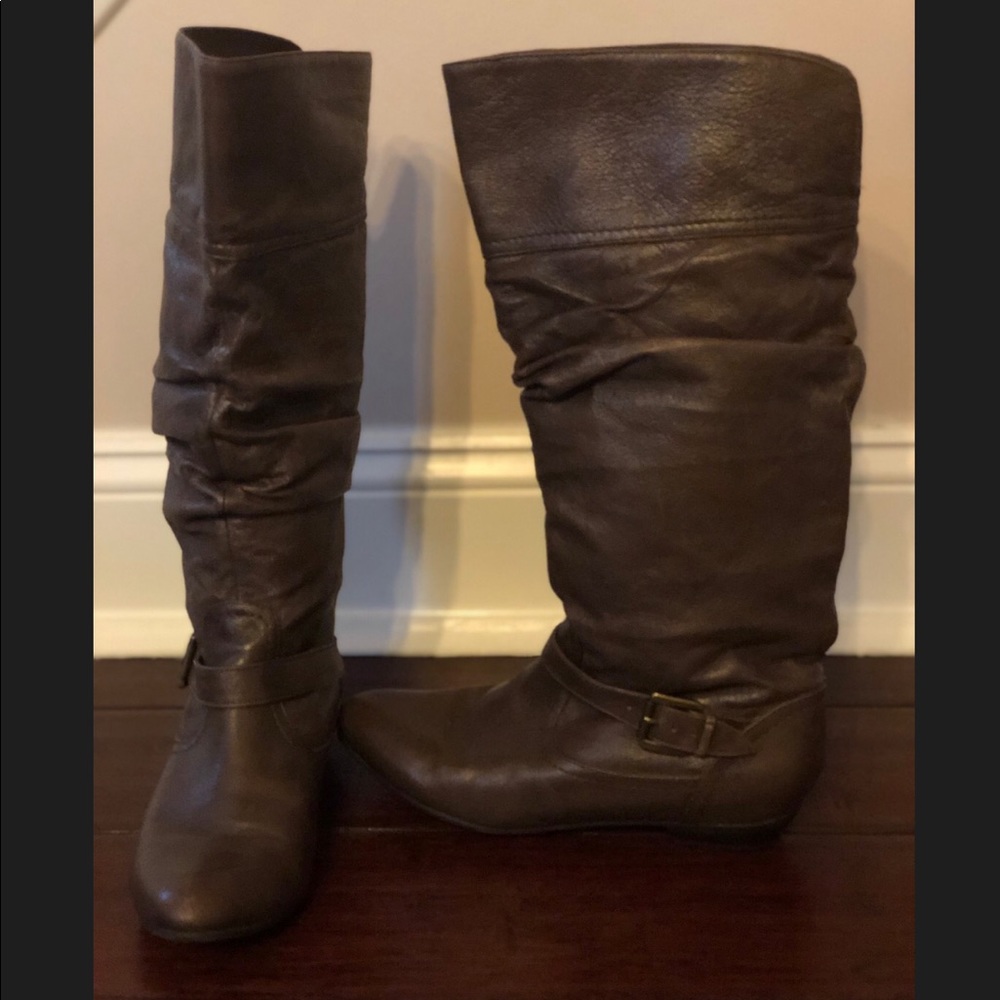 Steve Madden Kambyy brown leather slouch boots